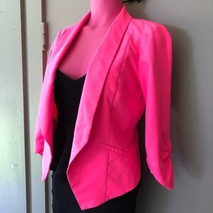 Hot Pink Barbie Posh Chic Power Blazer Tailored Suit Jacket